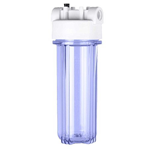Organize 2.5 X 10 Clear Filter HOUSING with Female Cap 3/4 in & Out W/Pressure Release