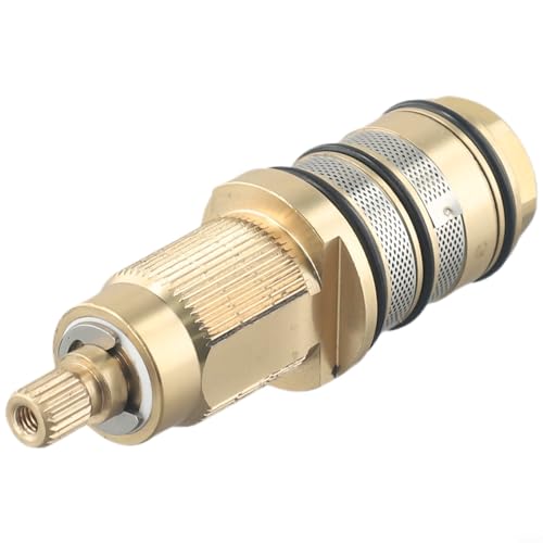 EffiFish Kit de reemplazo de válvula mezcladora de ducha con cartucho termostático, carrete de cobre para control de temperatura de agua fría y caliente