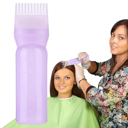 Cepillo para teñir el cabello, cepillo para teñir el cabello, botella portátil para teñir, kit de resaltado de cabello, aplicador de peine para teñir el cabello con escala para uso en interiores