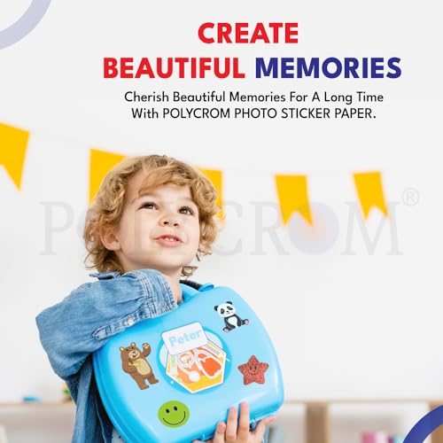 Korean Photo Glossy Inkjet Sticker Paper A4 Size - White,Vibrant, Crisp, Smudge Proof, Dry Fast : 120 GSM 50 Sheets