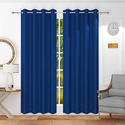 Image of Premium Blackout Solid Curtain for Home 100% Opaque Curtains for Long Door 9 Feet,Pack of 3,Blue