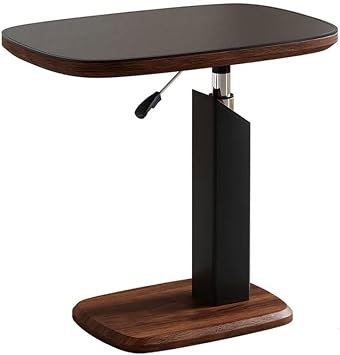 YCKEGEW Adjustable Rolling Computer Desk,Couch Sofa Side Laptop Stand Up Table, Overbed Table with Wheels,Small End Tables for Couch, Living Room,BedroomBlack