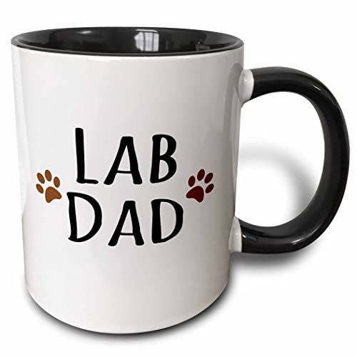 3dRose Lab Dog Dad Mug, 1 Count (Pack of 1), Black