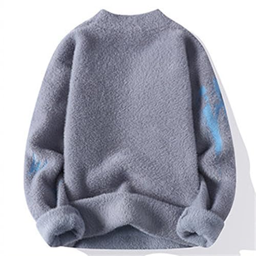 Men's Casual Color Block Long Sleeve Cable Knit Pullover Sweater3