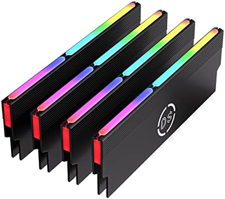 DS Aluminum Alloy RAM Cooling Shell - ARGB Light Effect Heat Sink, Memory Cooling Radiator Vest with MINI contrlloer for PC (4Pack, 3th GEN, M Series)