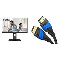 BenQ GW2780T 27 Zoll FHD 1080p Augenschutz LED-Monitor, Schwarz & KabelDirekt – 8K/4K HDMI-Kabel– 3 m – 8K@60Hz (Extra-Kupfer für schnelles Ultra HD, 4K@120Hz/8K@60Hz – Schwarz/Blau)