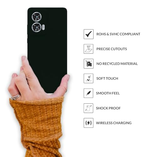 Image of SPRIG Compatible with Moto Edge 50 Fusion Premium SilkTone (Liquid Silicone) Back Cover Drop Tested Shock Proof Mobile Case for Men, Women, Boys and Girls with Camera Protection (Dark Green)
