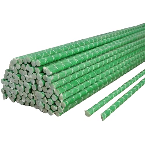36 Inch Fiberglass Eco Friendly Garden Stakes 3ft 15 Pack - Durable Lightweight Tomato Tree Strawberry Plant Support Fencing Stakes with Patterned Surface 5/16 Diameter