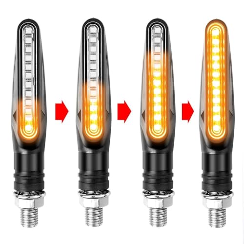 Luces intermitentes traseras de moto de 12V con freno y efecto de agua corriente secuencial 5