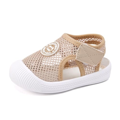 BMCiTYBM Baby Sandals Boy Girl Closed Toe Summer Sandals Lightweight Shoes Infant Non-Slip First Walking Sneakers 6 9 12 18 24 Months Camel Size 12-18 Months Infant