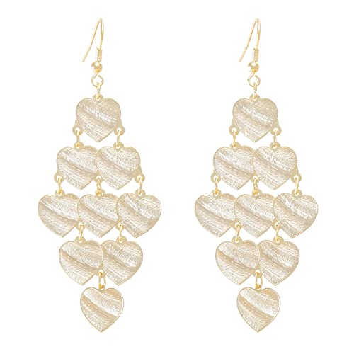 Boho Geometric Filigree Rhombus Shape Tiered Dangle Drop Statement Earrings