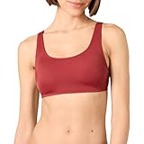Amazon Essentials Top Corto de Baño con Cuello Redondo Mujer, Rojo Ladrillo, 38