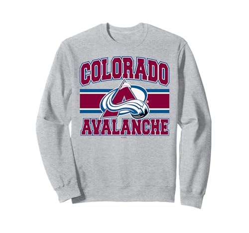 Colorado Avalanche Stripe Heather Gray Officially Licensed Sweatshirt