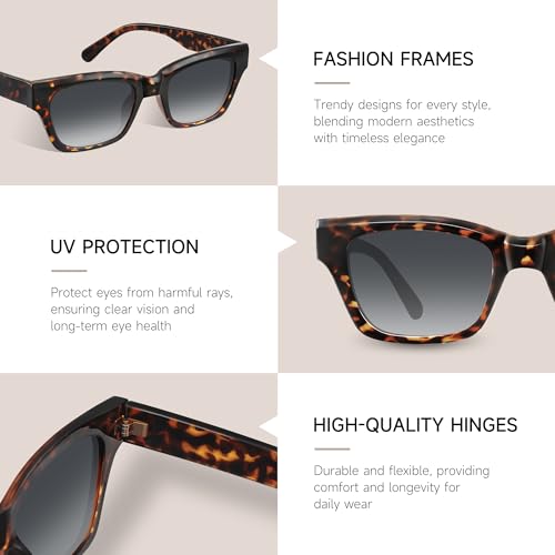 Trendy Square Sunglasses Womens - Retro Vintage UV Protection Fashion Sun Glasses3