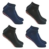 Kids Trampoline Socks Anti-Skid Non Slip Sticky Grips Socks 4 Pairs for Pilates, Ballet, Barefoot Workout For 6-9 Years Infants Baby Children…