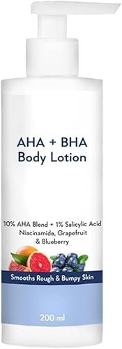 DK 10% AHA + 1% BHA Body Lotion for Men & Women - Body Lotion for Dry Skin - Detans, Smooths Rough & Bumpy Skin 200ml
