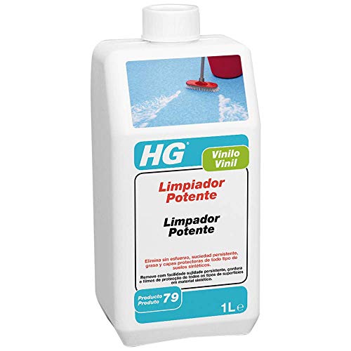 HG Limpiador Potente para Vinillo, de Vinilo Extra Fuerte, Líquido Detergente Multisuperficie, Producto de Limpieza para Suelos de Goma y Linóleo de HG Cleaning - 1 litro