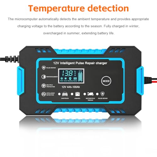 image for Mandark Car Battery Charger, 12V 6A Smart Fully Automotive Battery Tri