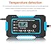 Mandark Car Battery Charger, 12V 6A Smart Fully Automotive Battery Trickle Charger, Portable Vehicle Battery Maintainer Desulfator with Temperature Compensation, Universal for SUV RV Truck (Blue)
