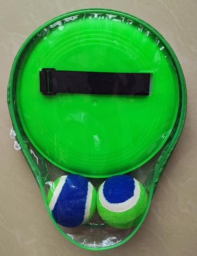 AppleRound Toss and Catch Velcro Ball Set (Hook and Loop), Kids Outdoor Games, Beach Toys, Backyard Sports, Paddle Ball Games (Pack of 2 Paddles and 2 Balls) - Thumbnail 6