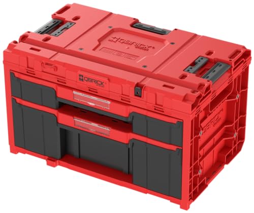 Organisation maximale avec 2 tiroirs : la mallette à outils Qbrick dispose d'un tiroir bas (capacité de charge de 8 kg) et d'un tiroir haut (capacité de charge de 16 kg) pour une organisation parfaite