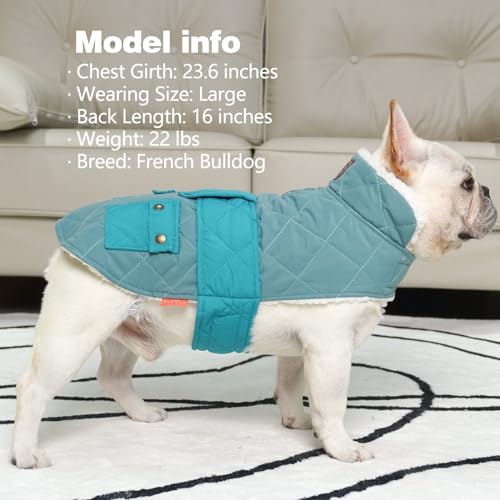Kyeese Dog Coats Warm Windproof Waterproof Dog Jacket Padded Sherpa With Leash Hole For Small Winter Dogs Turtleneck Cold Weather Coats thumb #8