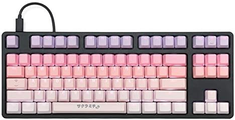 KPREPUBLIC taihao Sakura Michi pbt Double Shot keycaps for DIY Gaming Mechanical Keyboard Backlit Caps OEM Profile Light Through ISO UK Sakura Michi Set x1