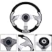Bisavch Universal Replacement 12.4''/31.5cm Aluminum Alloy Yacht Marine Pontoon Boat Steering Wheel 3 Spoke 3/4'' Shaft & Soft PU Foam Grip