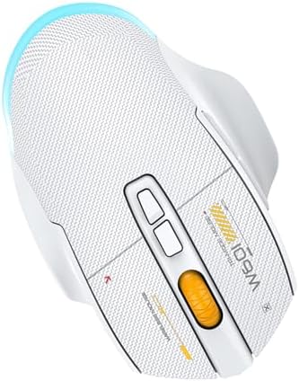 YUEHISY Wireless Gaming Mouse, 2.4G BT Wired Triple Mode RGB Mouse, 12800 DPI, 7 Key Programmable, 5 Illumination Effects, Ergonomic for PC Laptop Gaming (White) — view 7