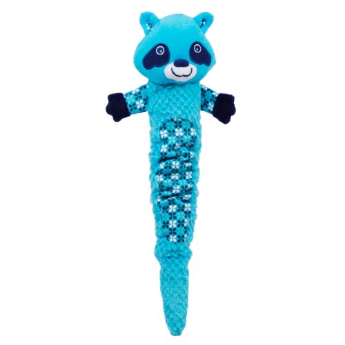 Outward Hound Kyjen 2699 Shakeable Raccoon Squeaker Toy Dog Toy, Large, Blue