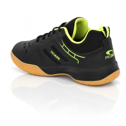 Image of Pro ASE Non-Marking Badminton Shoes - Lightweight & Durable, Perfect for Squash, Table Tennis, Pickleball & Indoor Sports | X-Cushion, Active Grip Sole, Toe Assist | Men, Women, Unisex | Blue,Black,White