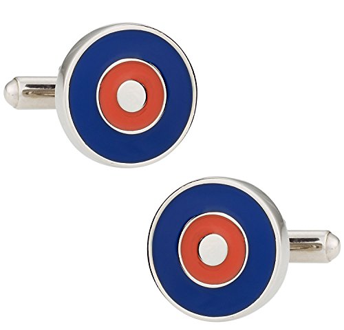 Gemelos Cuff-Daddy Plateados con Diseño Azul y Rojo miniatura 1