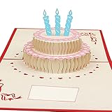 Tarjeta de felicitación 3D hecha a mano con corte de papel desplegable, regalo para festival, 1 resistente y económico profesional