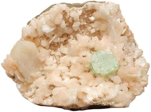 Green Apophyllite on Stilbite and Heulandite India Mineral,35634