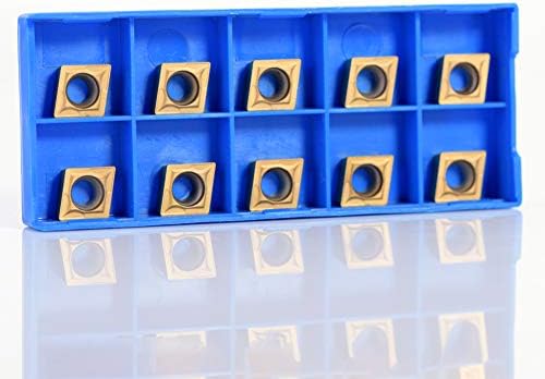 CNC Inserts Kit, 10Pcs CNC Carbide Tips Inserts Blade Cutter with Box Indexable Lathe Turning Cutting Tool CCMT09t304 CCMT32.5 New