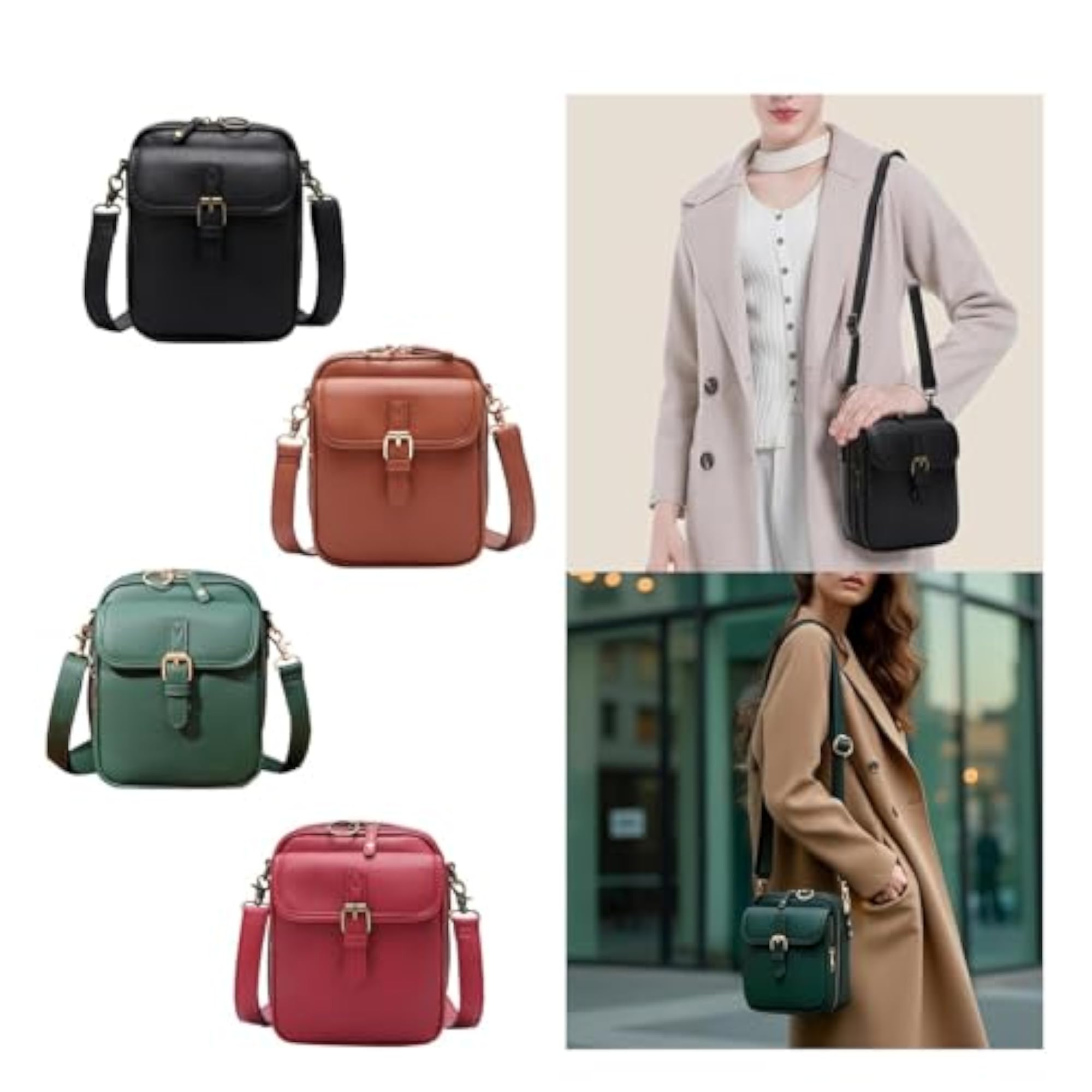 Shoulder Bag Double Zipper Unisex Versatile Crossbody Bag