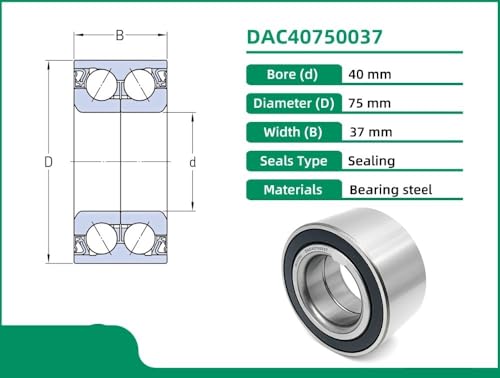 Roulement DAC40750037 résout le jeu de moyeu et vibrations de roue 40x75x37 - 5