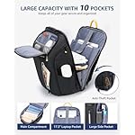 17 Inch Laptop Backpack for Men, Business Travel Anti-Theft Backpack with USB Charging Port, Water Resistant Computer Bag Carry On Flight Approved for Work College Weekender, Black - Image 2