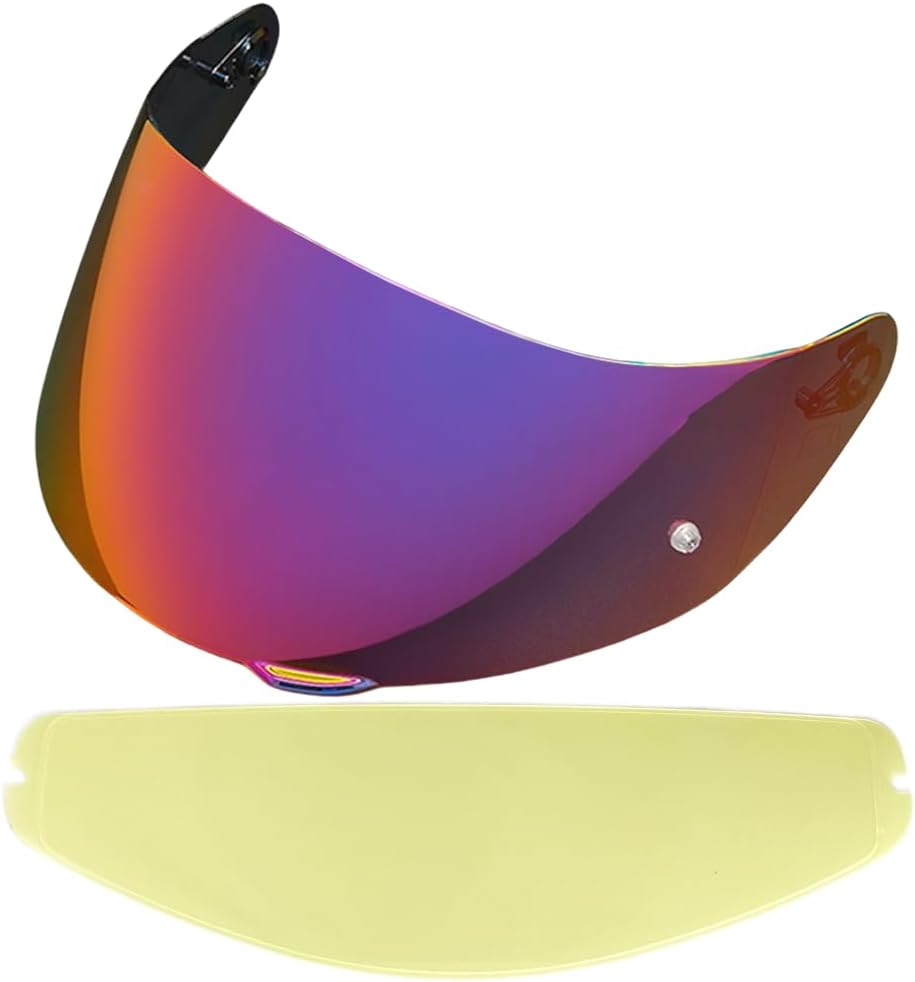 K1 Helmet Visor+Anti Fog Film,UV Protective Scratch-Resistant Helmet Face Shield Windproof Visor Compatible with AGV K1,K1S,K3SV,K5,K5S (Photochromic Clear/Deep Black+Anti Fog Film)