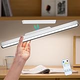 XmnSoly Magnetic Light Bar, 16.5in Rechargeable LED Desk Light Bar with Remote Control, 3000K, 4500K, 6000K Color Temperature Battery Powered Under Cabinet Lighting for Desk, Home Office, Under Shelf