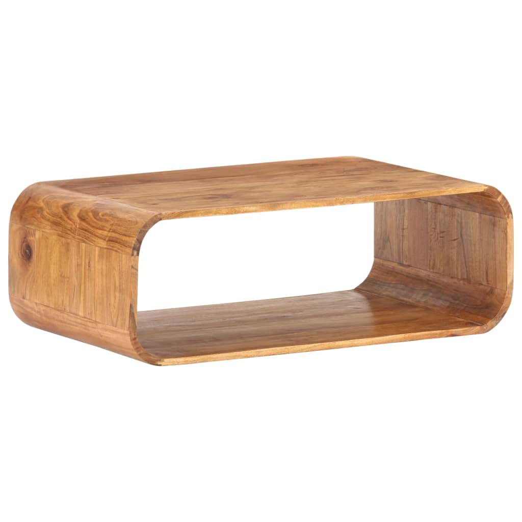 vidaXL Akazienholz Massiv Couchtisch mit 1 Ablagefach Vintage-Look Beistelltisch Kaffeetisch Wohnzimmertisch Teetisch Sofatisch 90x50x30cm