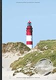  Notizbuch liniert: Notizheft • A4-Format, 100+ Seiten, Soft Cover, Ohne Rand • „Amrum Nebel Leuchtturm“ • Original #MoinAmrum • Lined Notebook • ... Skizzenbuch, Matheheft, Schulheft, Übungsheft