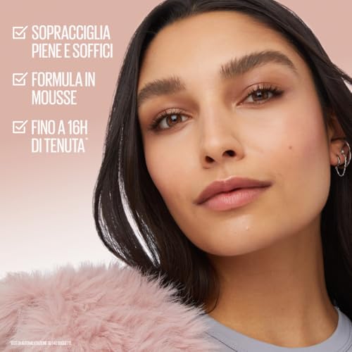 Maybelline New York Mascara Volumizzante per Sopracciglia, Sopracciglia Piene e Soffici, Formula Leggera in Mousse, Superfluff, Tonalità: Medium Brown, 4,7 ml - 3