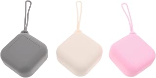 UKCOCO 3 Piezas Fundas para Chupete de Silicona Impermeables Portátiles y Selladas para Bebés Organizador de Pañales Colores Rosa Gris y Blanco Fácil de Limpiar y Mantener Higiénico