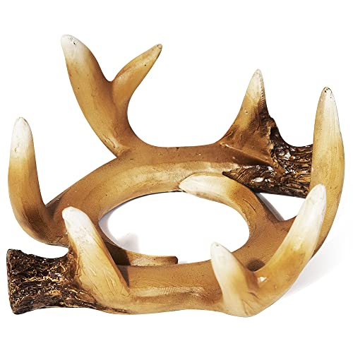 Deer Antlers Coaster Set of 6 – Handcrafted Deer Antler Decor and Man Cave Gifts for Men - 6 Full Size Deer Antlers Coasters for Man Cave Décor