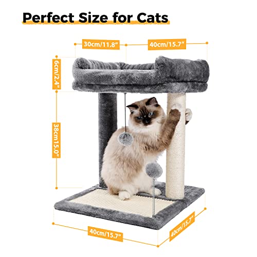 Rascador para gatos con túnel plegable y cama miniatura 5