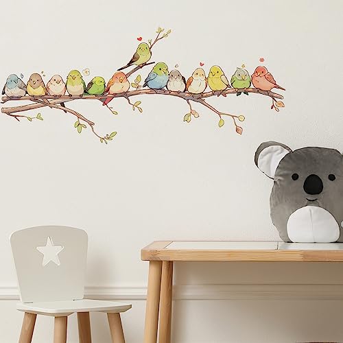 Vinilo decorativo ave en rama para pared habitación infantil miniatura 2