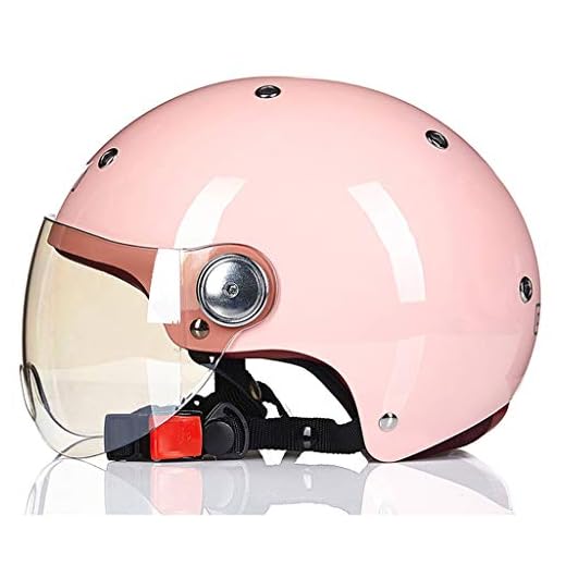 DCLINA Vintage Open Face Helmet Adult Retro Style Electric Motorcycle Half Helmet with Sun Visor DOT Certified Men's Women's Summer Cute Scooter Light Moped Helmet ATV Street Helmet, 55-61cm