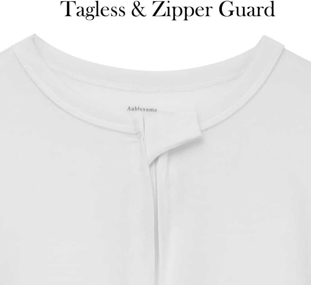 Aablexema Baby Footie Pajamas Zipper - Rayon from Bamboo Infant Footed Pjs with Mittens Sleepwear Jammies - Image 5