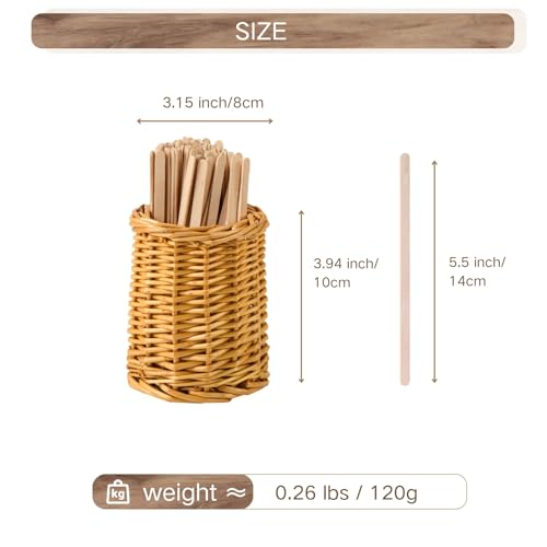 Set de 100 Pitillos Desechables con Porta pitillos de Ratán miniatura 2